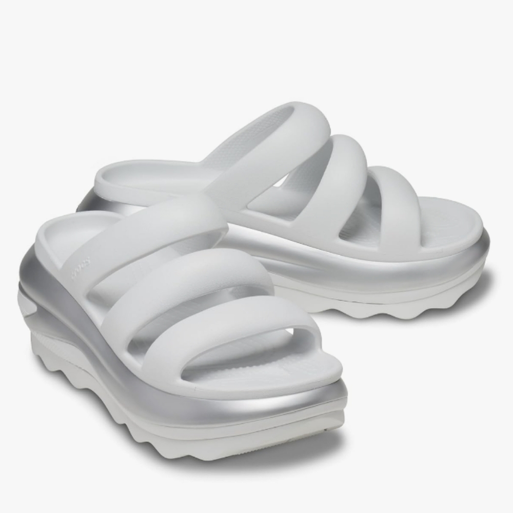CROCS Mega Crush Metallic Triple Strap Platform Sandals